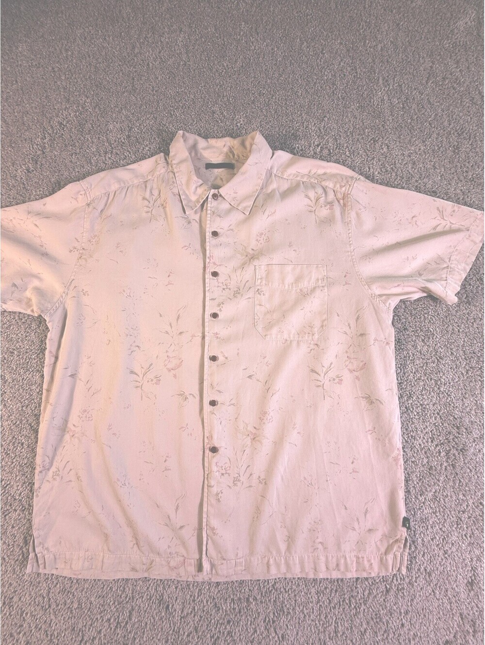 Saltaire Men’s Rayon Shirt Size XXL Beige Floral Hawaiian